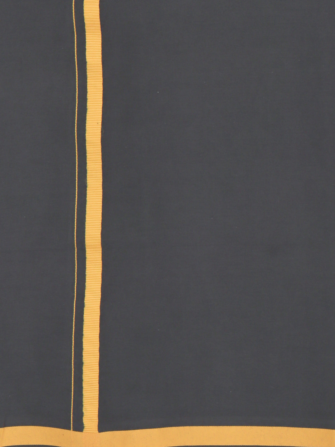 Men 100% Cotton Single Layer Dark Cement Dhoti with Big Border Poojan