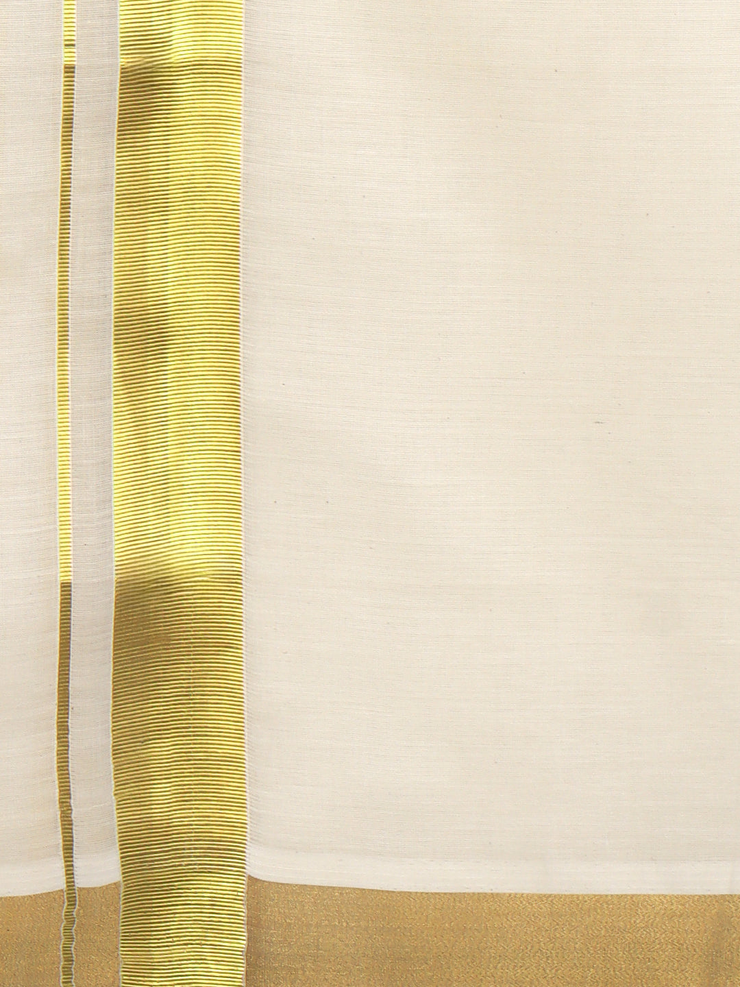 Men Kora Cotton Double Layer Dhoti with Double Side Fancy Jari Border PR11