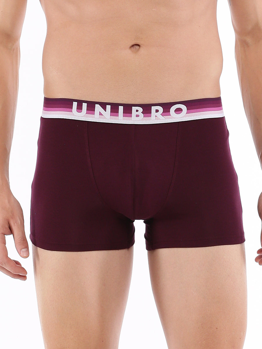 Mens Premium Trunk with Outer Elastic TENCEL™ Modal Fiber Fabric-Front view purple