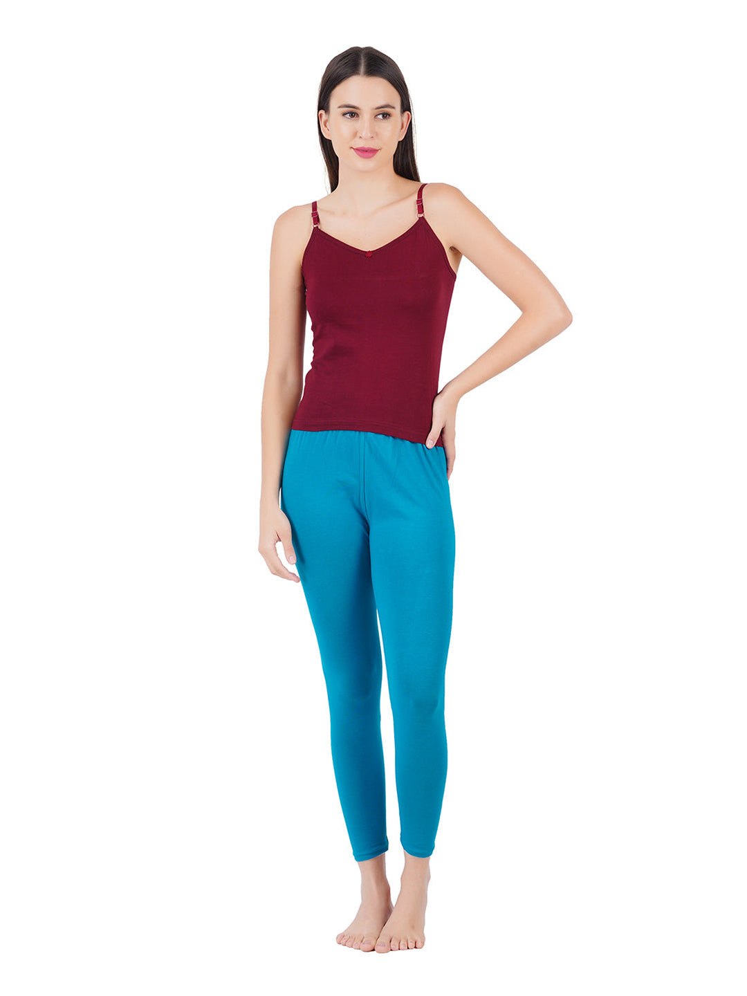 Women Adjustable Straps Assorted Colour Camisole Petals (Pack of 2)