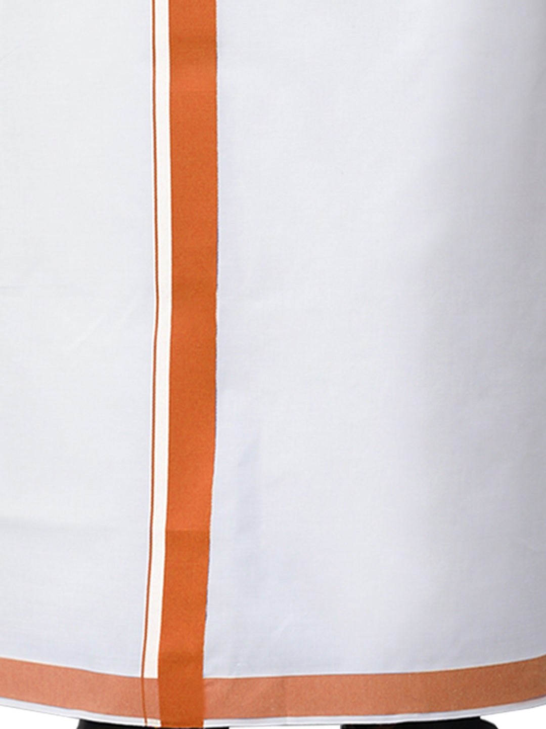 Men Fancy Border Single Dhoti Light Brown WS06