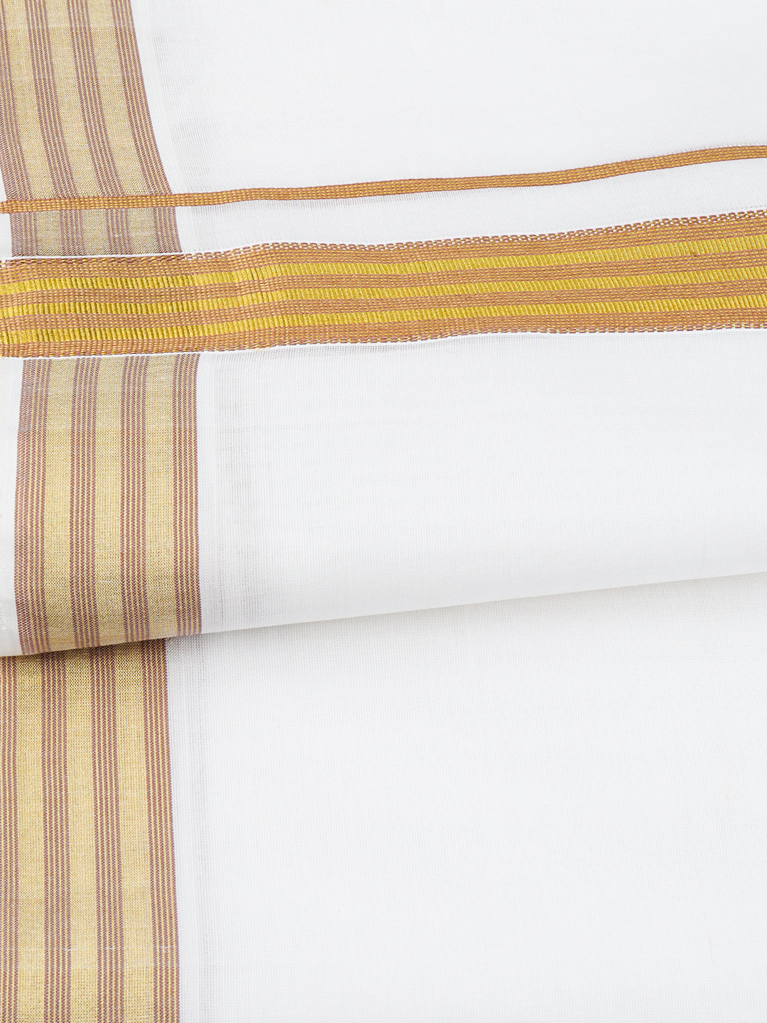 Mens Premium Handloom Dhoti Mustard Fancy Border