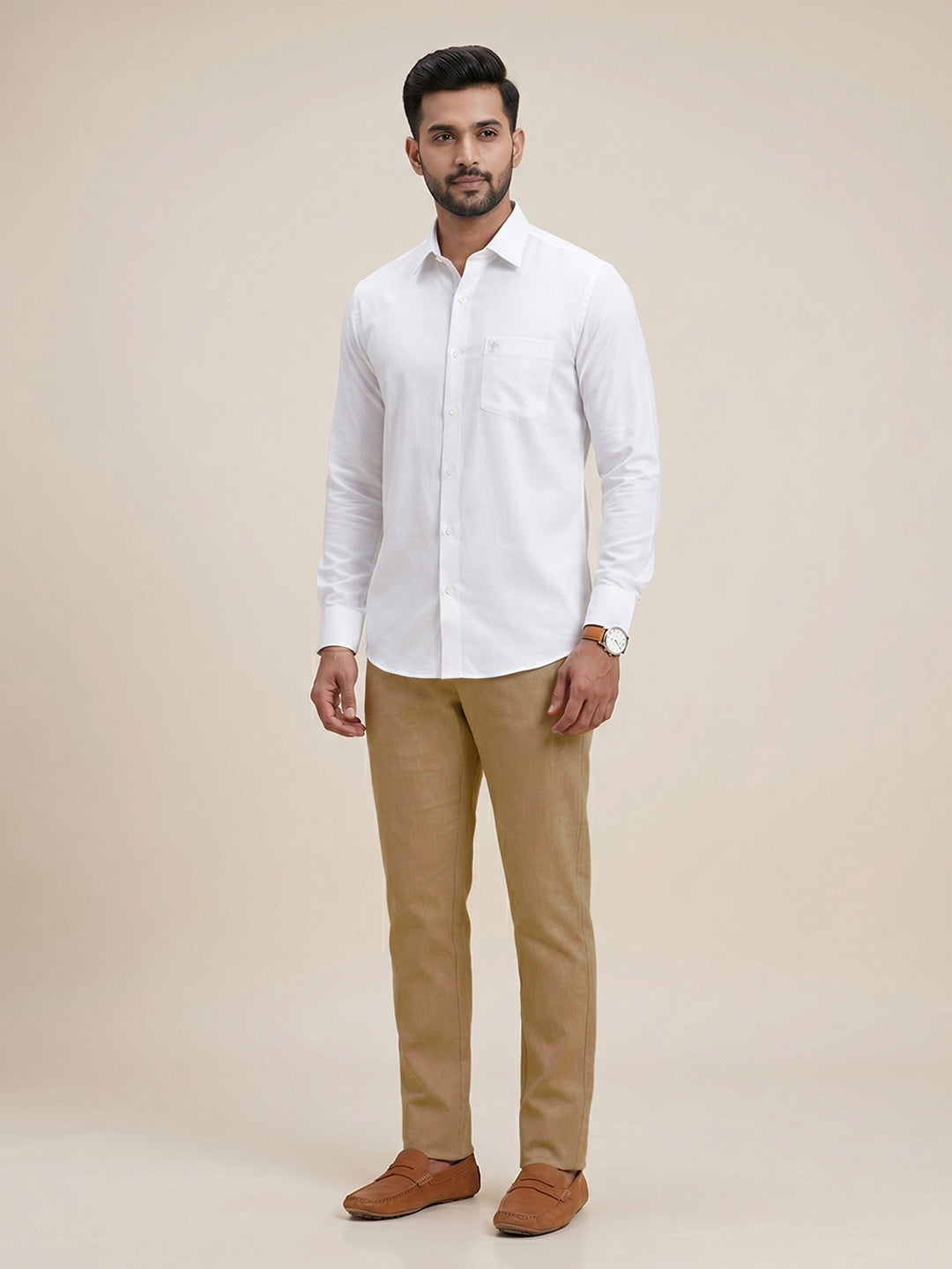 White Shirt with Khaki Pants Super Saver Summer Collection