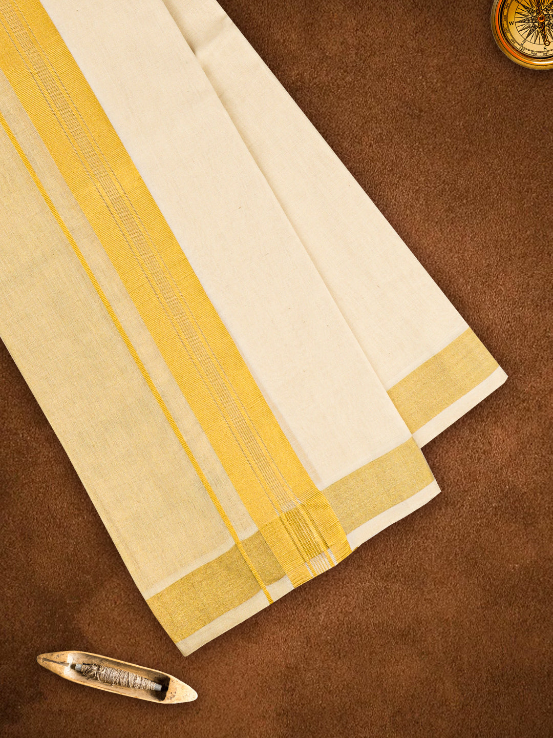 Mens Premium Handloom Panchakacham Cream