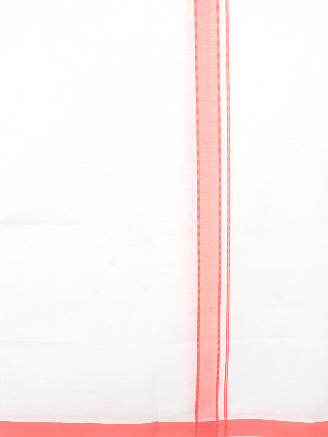 Men Cotton Blend Single Layer White Dhoti with Double Side Fancy Border HM 11