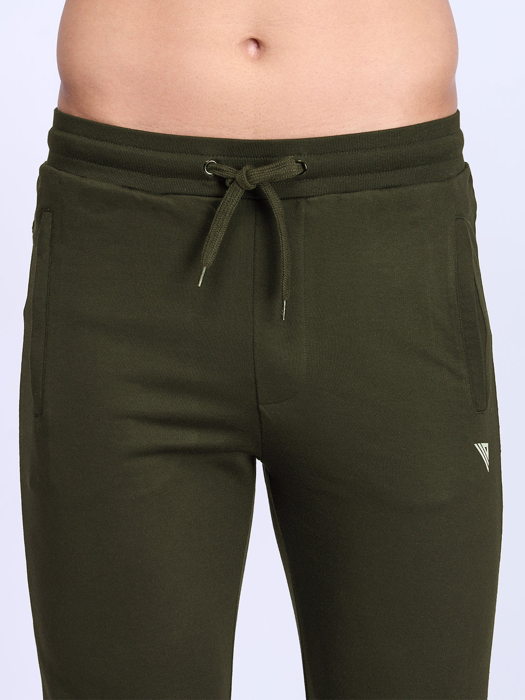 Men Combed Cotton Rich Jogger with Side Pockets Olive Green EJ6