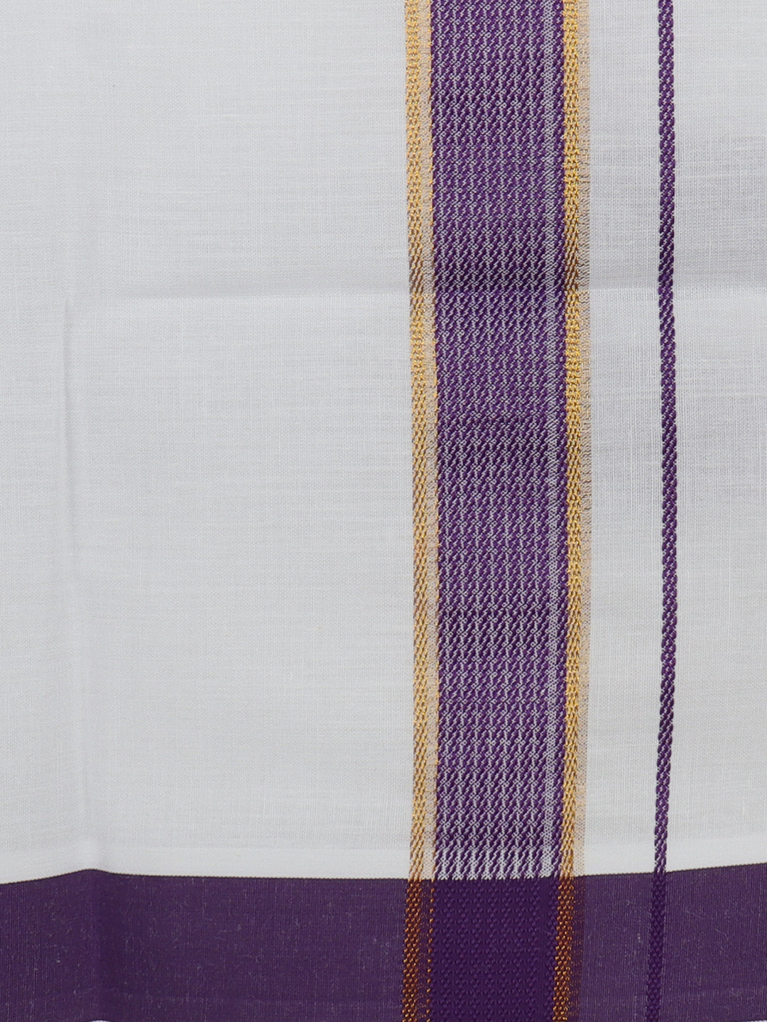 Men Bluish Purple Short Length Kurta with Matching Border Dhoti Set PC17