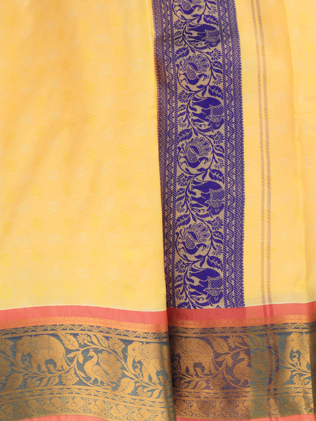 Men Art Silk Panchakacham Yellow Bheeshmar(9+5) BM03