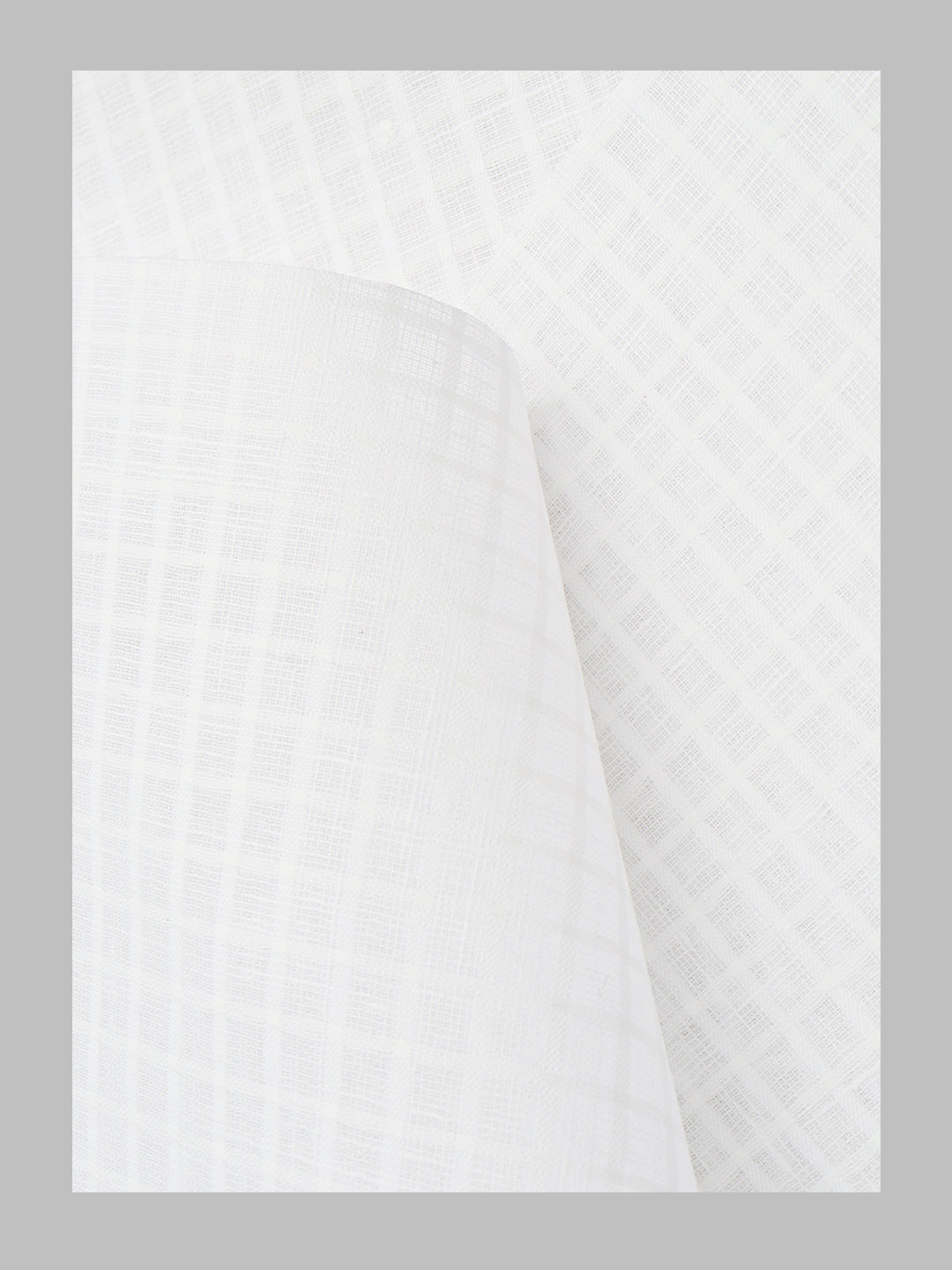 Men Cotton Blend Self Design Shirt Fabric White Classic 01