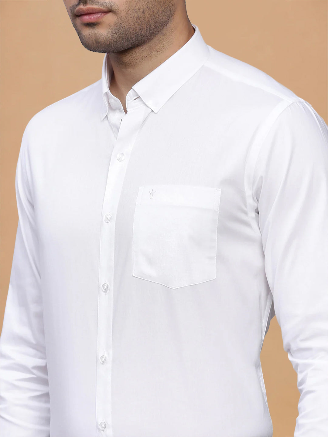 Classic Texture Weave Premium Cotton White Shirt - Oxford