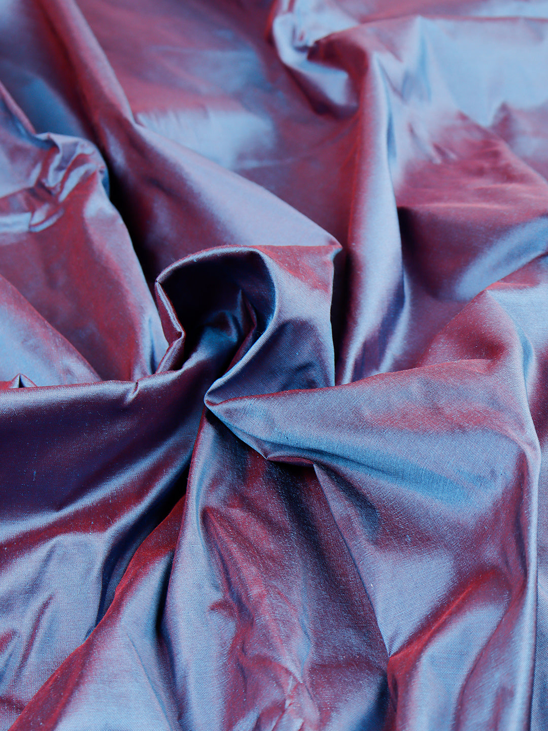 Mens Plain Double Shade Blue Pure Silk 10 Meter Shirt Fabric-Zoom view