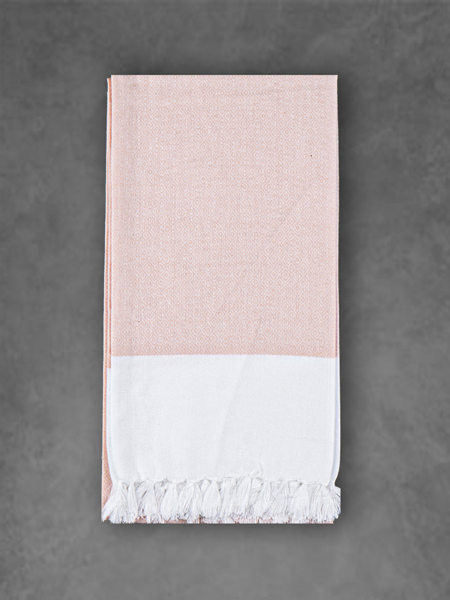 100% Cotton Fast Absorbent Diamond Design Colour Bath Towel 1053 - Light Baby Pink