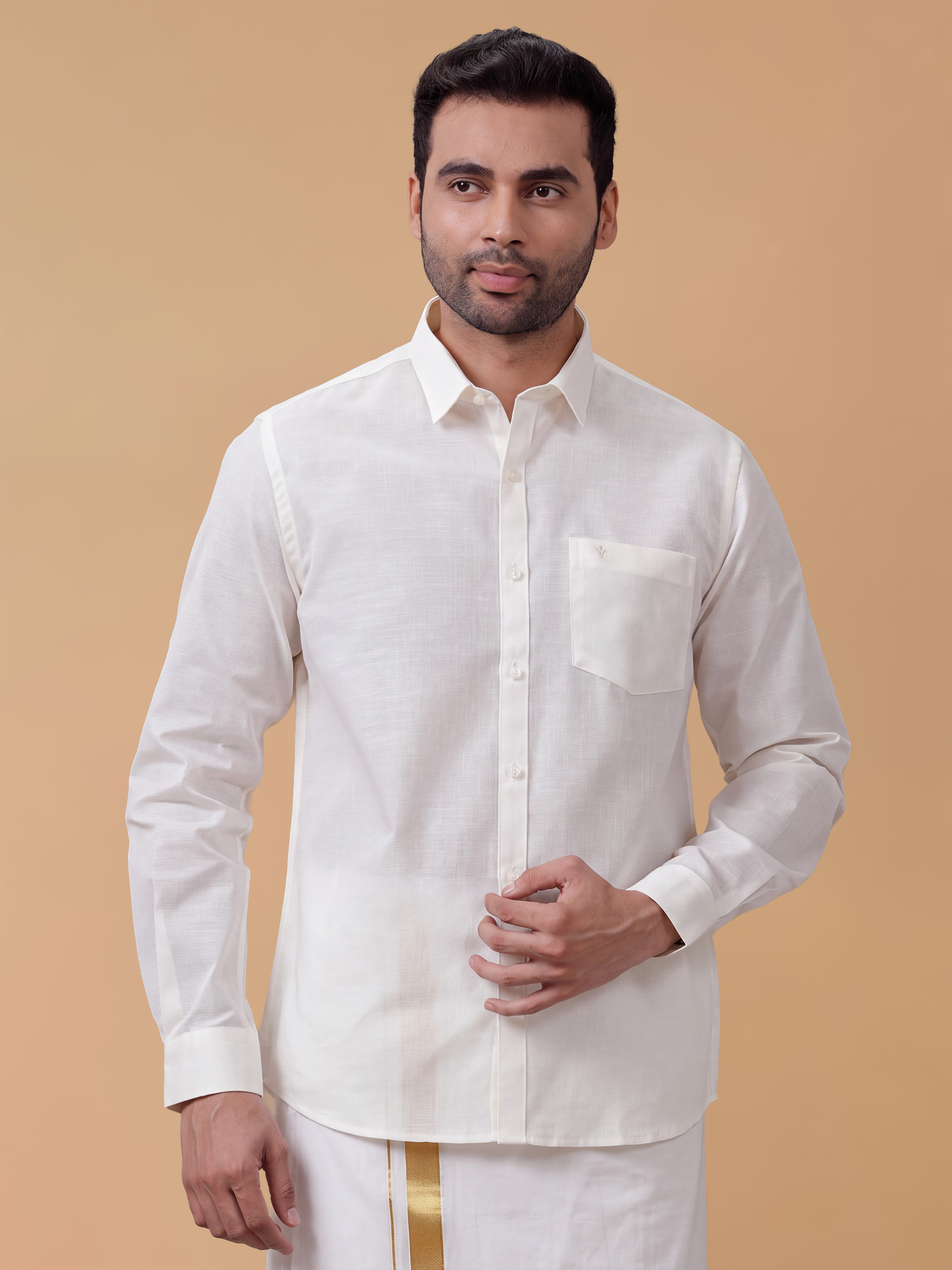 Cotton Rich Off White Regular Fit Shirt T3 CV6