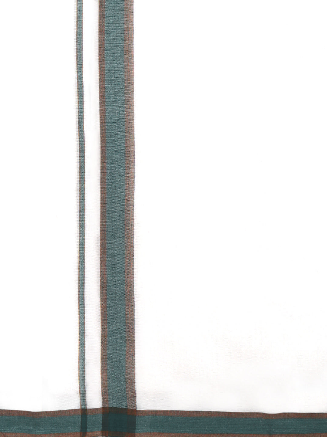 Men 100% Cotton Double Layer White Dhoti with Fancy Border RVS09