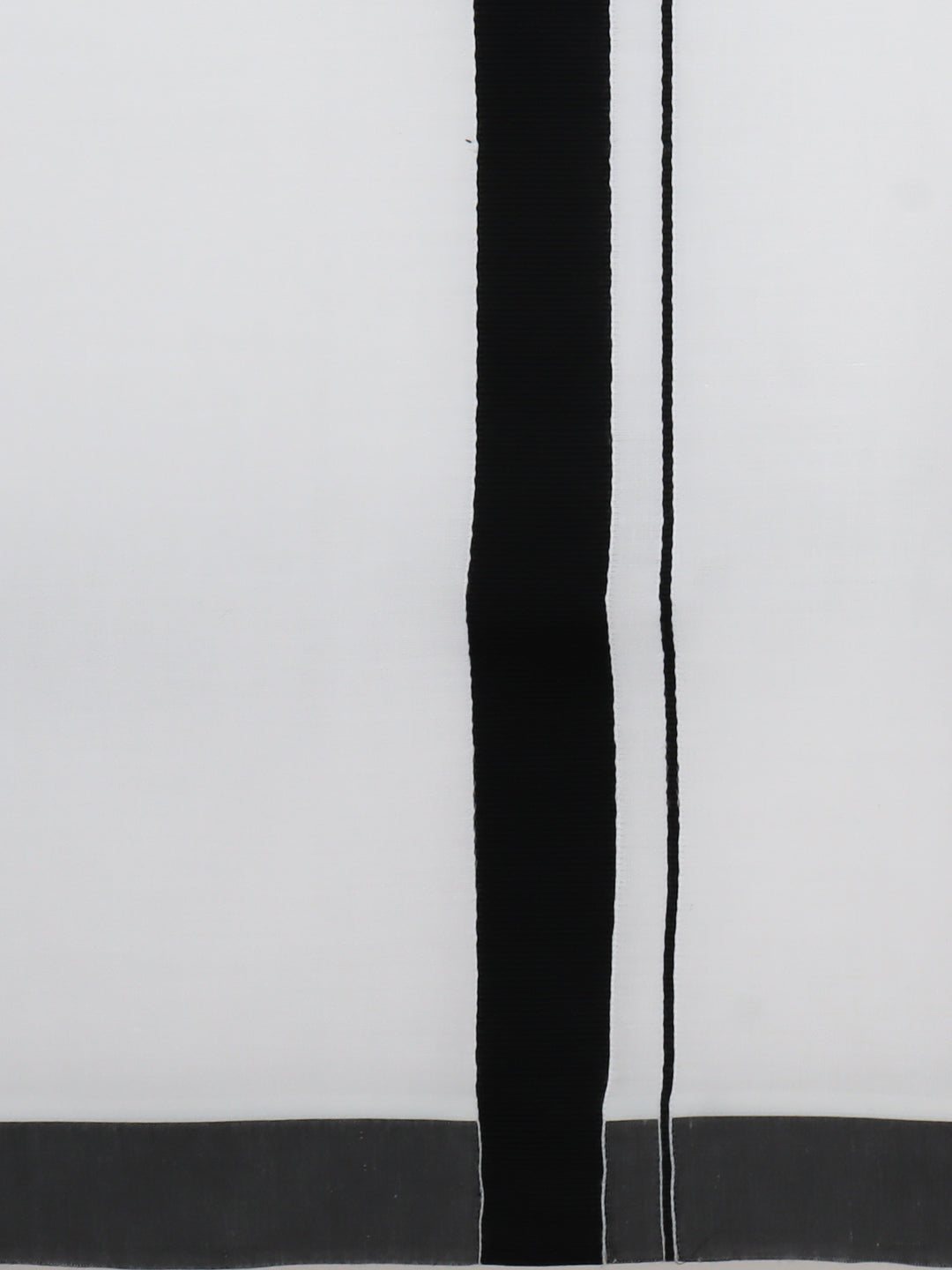 Men Blackish White Medium Length Kurta with Matching Border Dhoti Set PC8