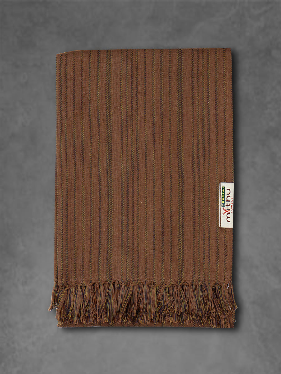 100% Comfort Cotton Stripe Bath Towel - Brown