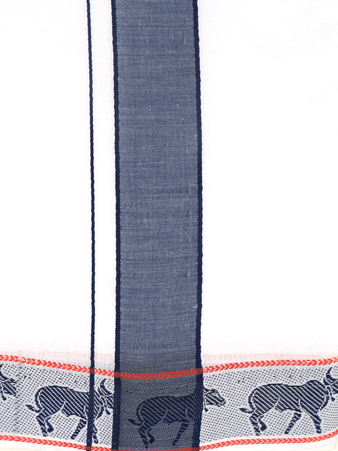 Men Cotton Navy Fancy Border Panchakacham with Angavasthram Srirasthu(9+5) SR41