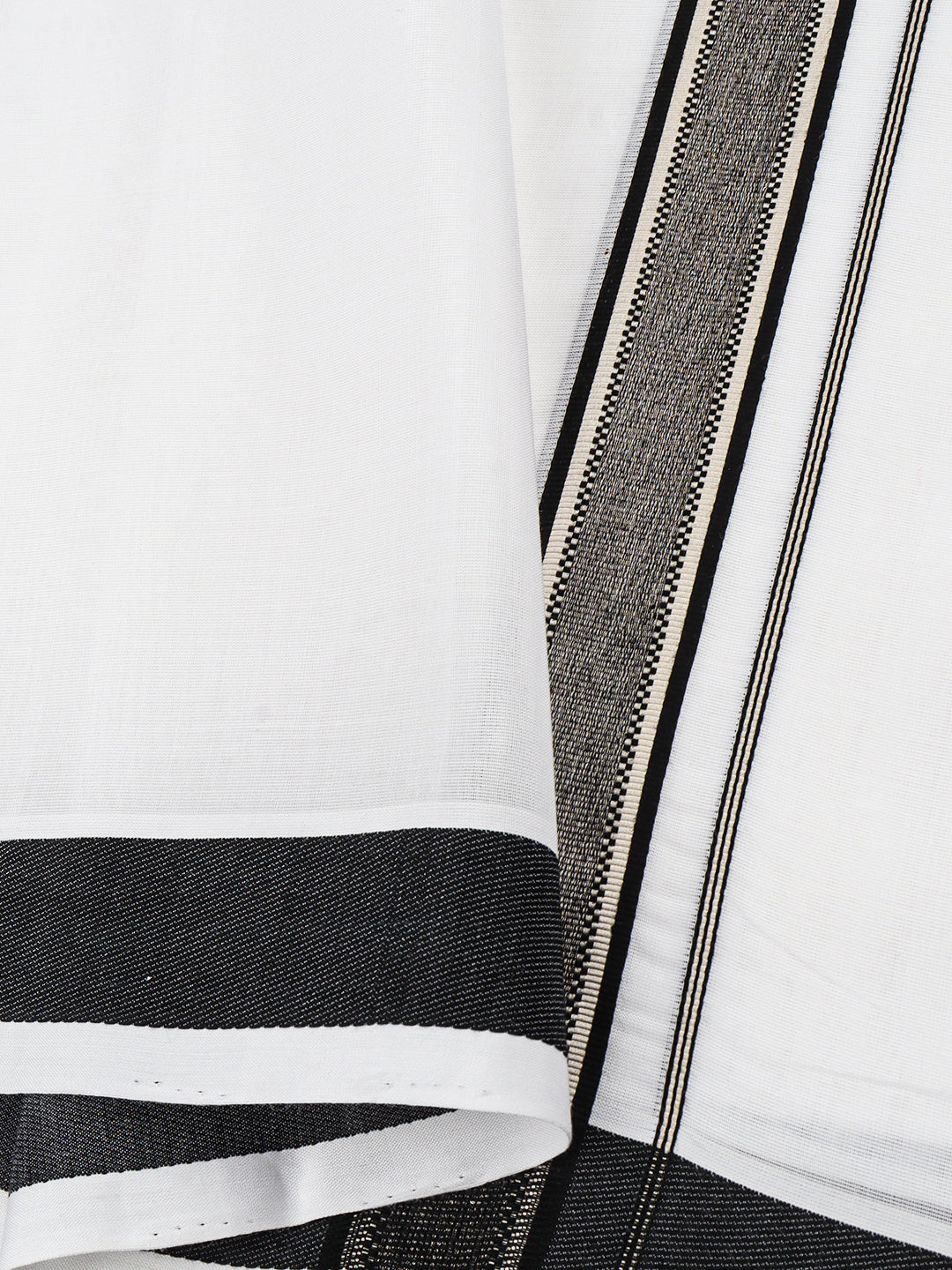 Men Premium Handloom Dhoti Black Fancy Border