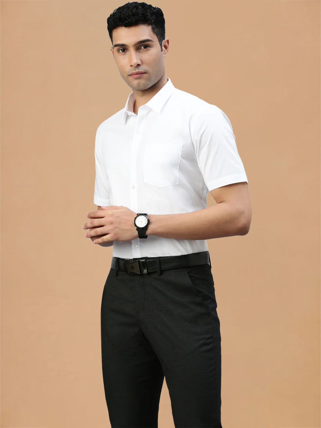 Smooth Weave 100% Cotton White Shirt - Super Faast