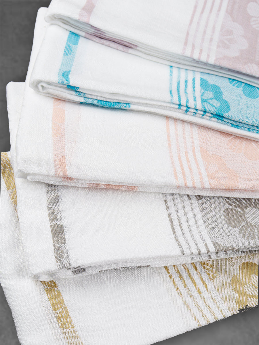100% Cotton Soft Feel Colour Flower Design Bath Towel 1058 -Mix one