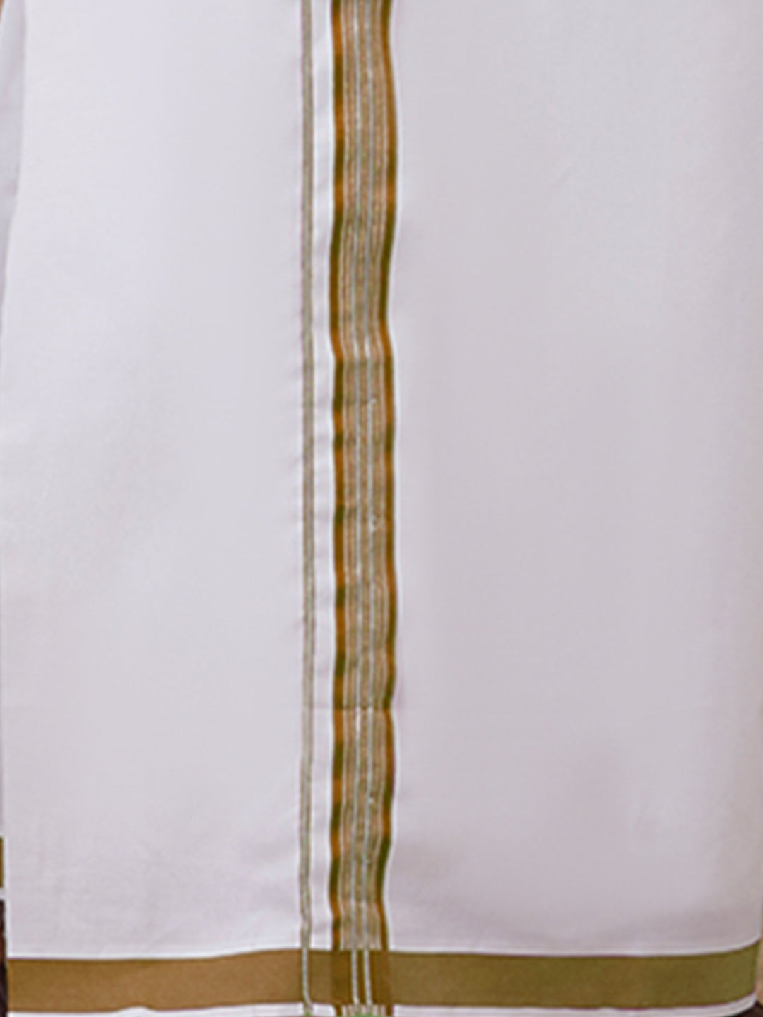 Men Silver Fancy Border Single Dhoti WSF02