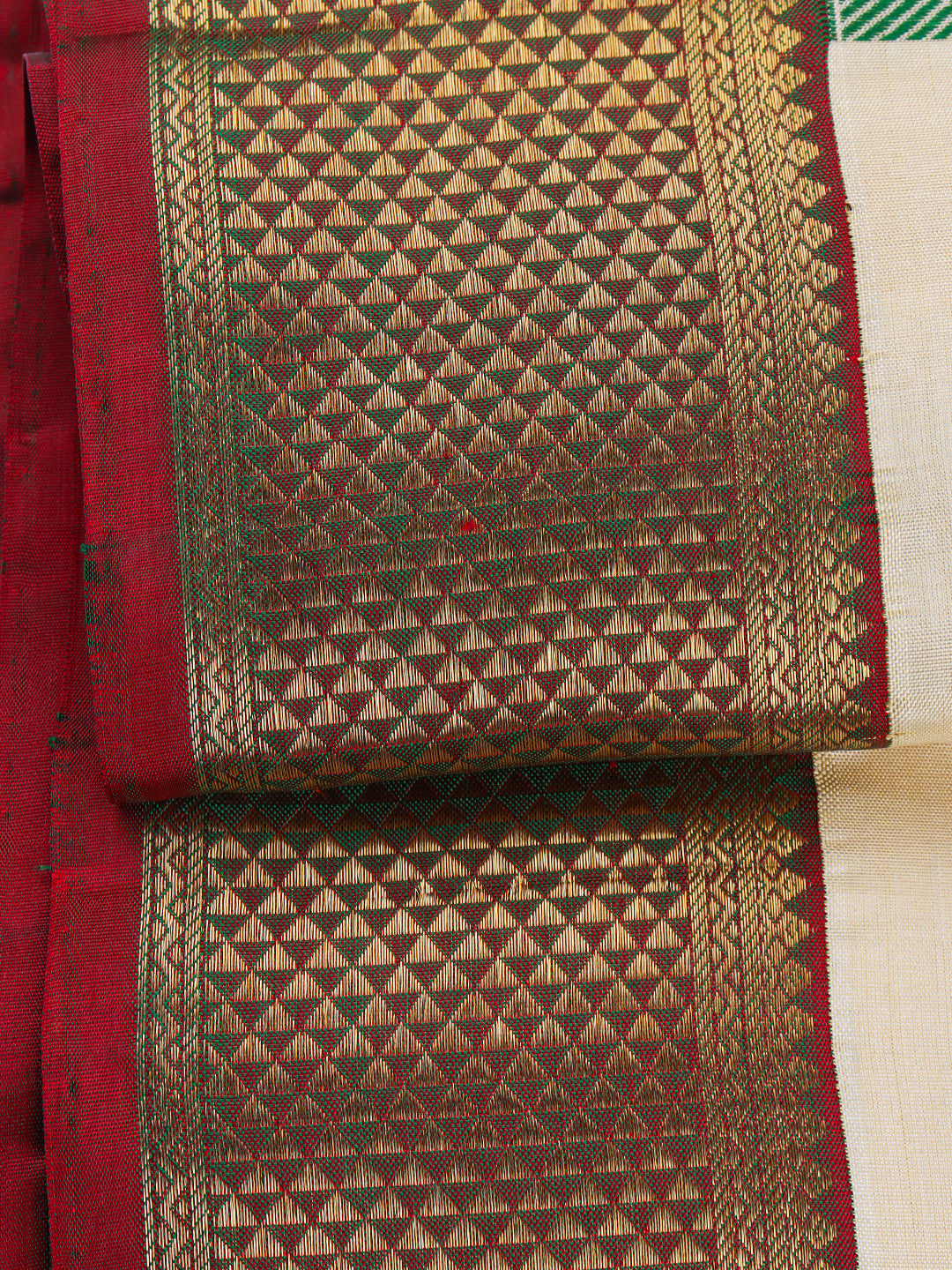 Men Pure Silk 3" Jari Gold Border Amirtham