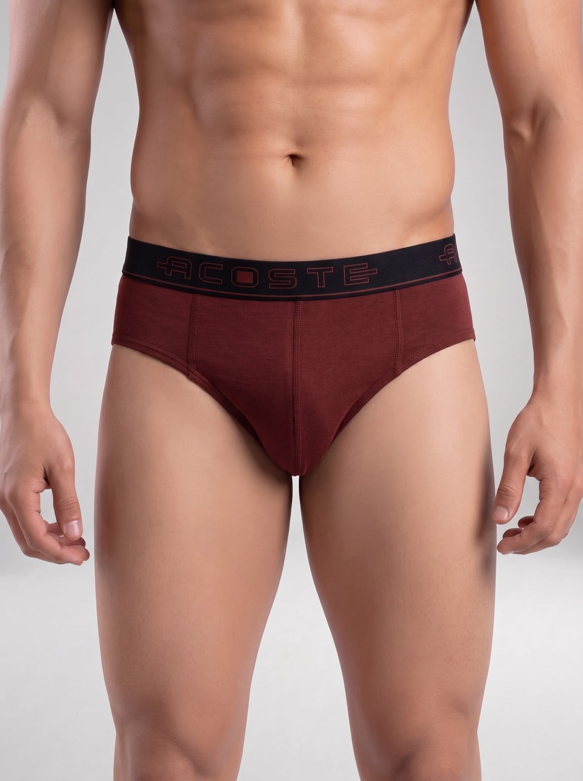 100% Cotton Assorted Colour Outer Elastic Brief Acoste 1015 (Pack of 2)