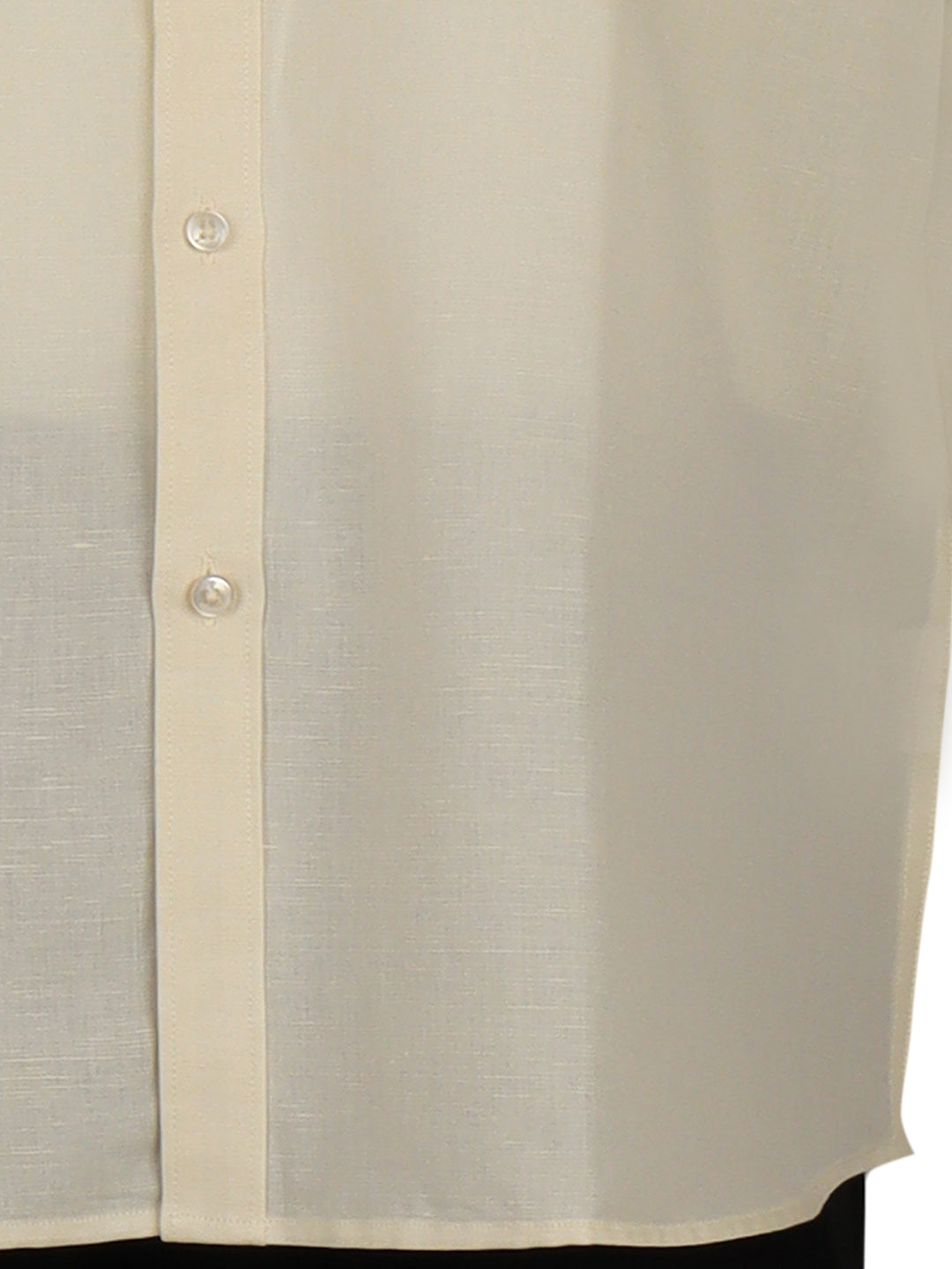 Men Cream Linen Cotton Chinese Collar Shirt LF12