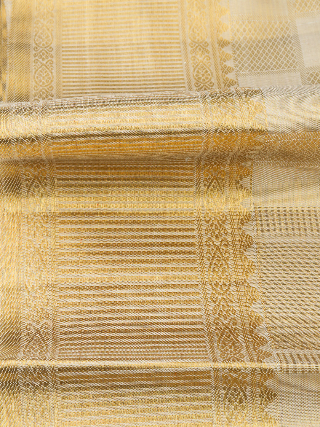 Men 100% Pure Silk 5" Jari Gold  Border Amirtham