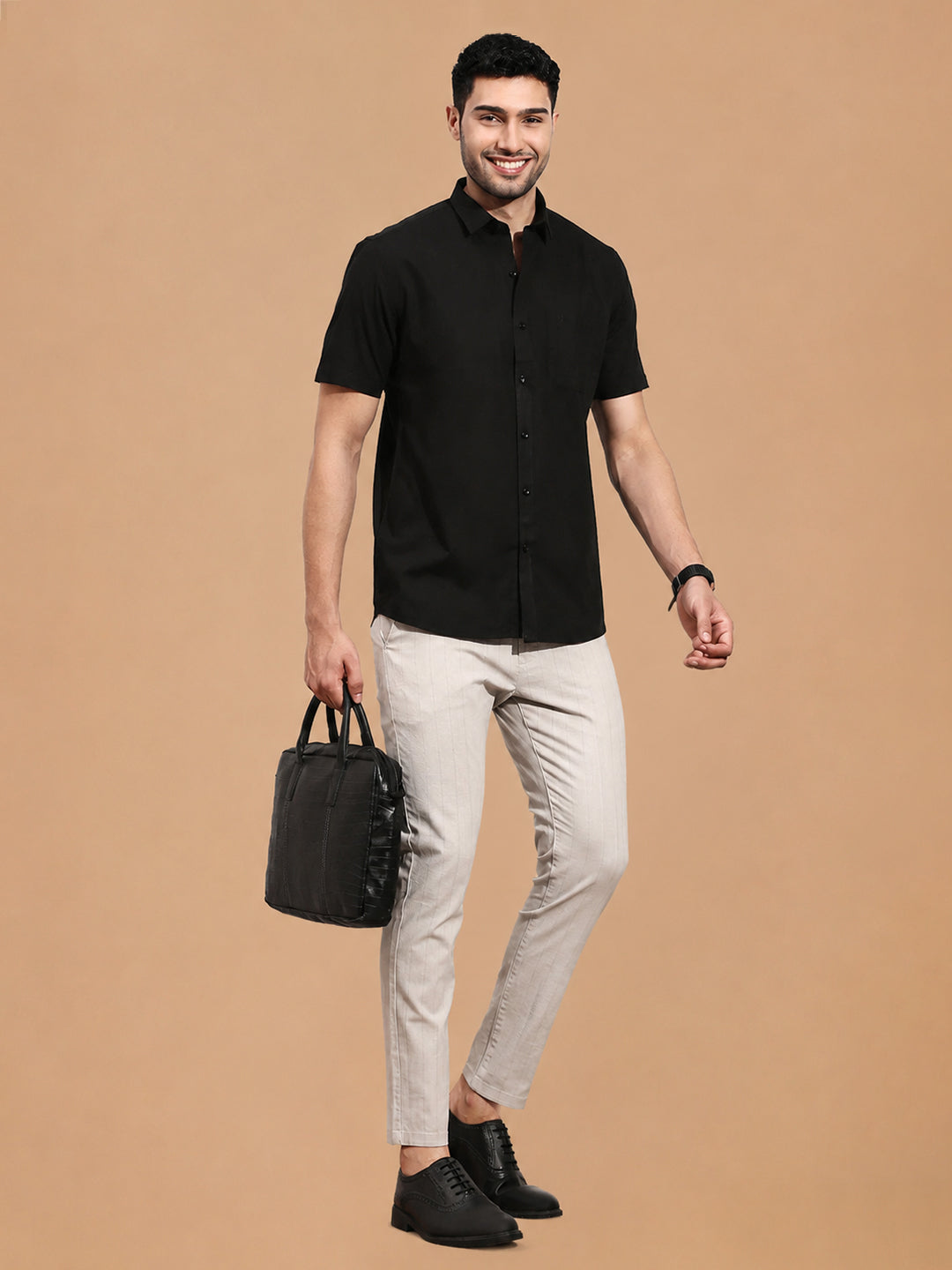 Cotton Rich Black Smart Fit Shirt MA8