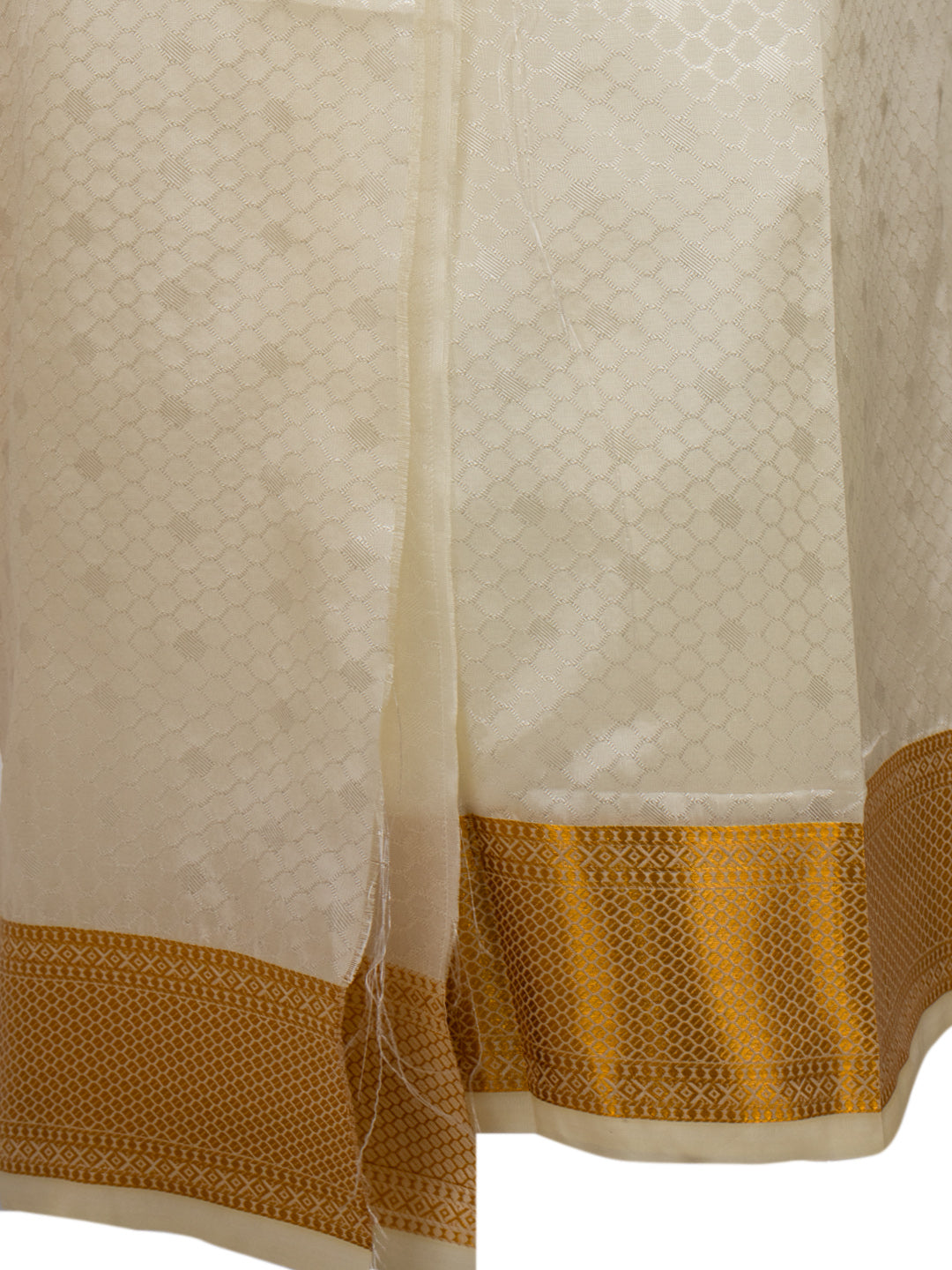 Men Art Silk Cream Self Design Shirt & Dhoti Towel Set Parinayam Grand CRJD3