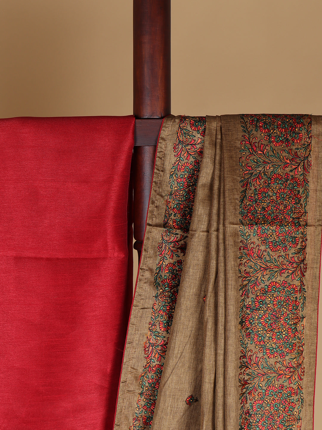 Women Bronze Brown Semi Tussar Saree ST270