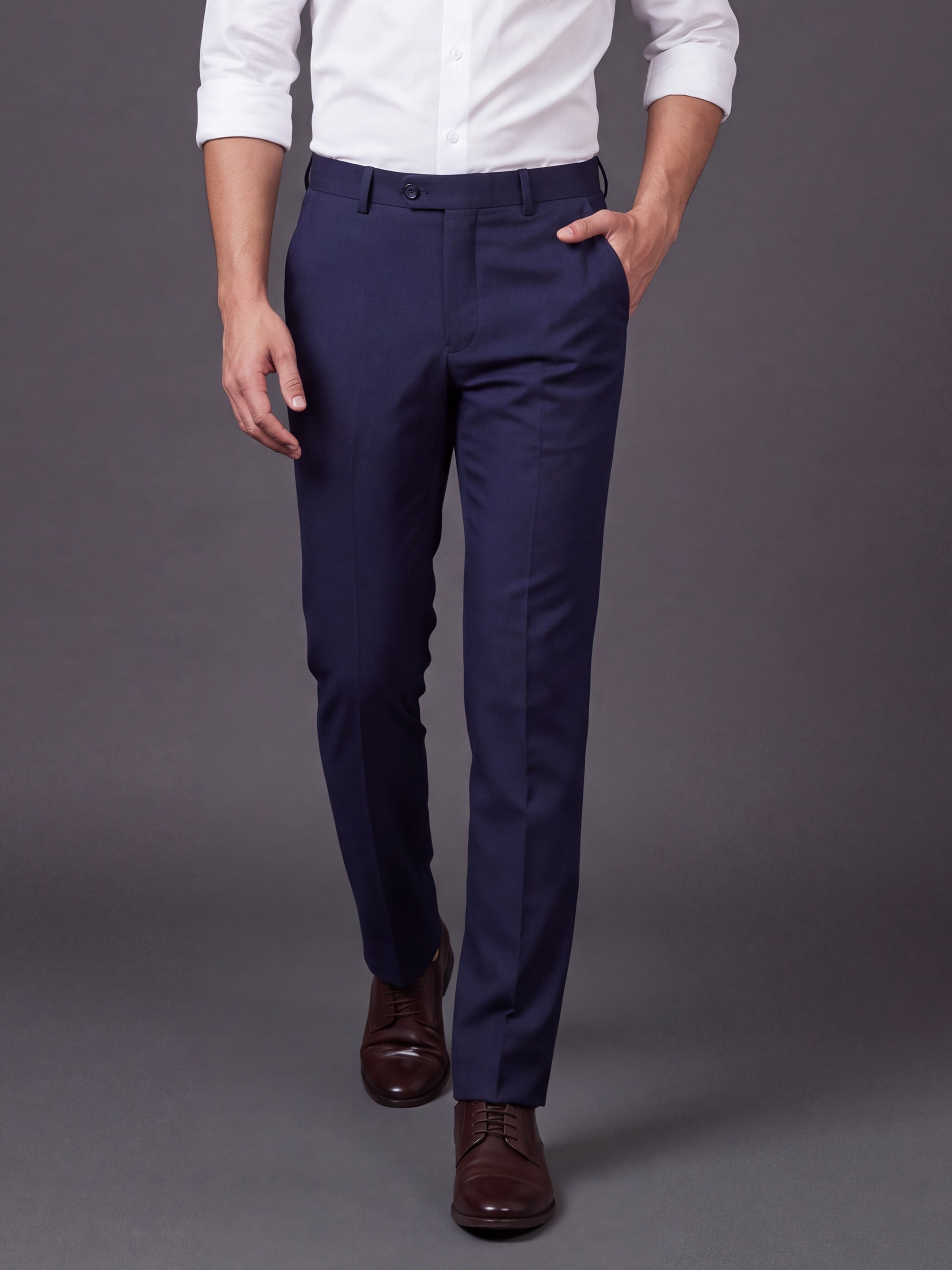 Prima Club Cotton Poly Viscose Stretchable Waistband Dark Blue Pants