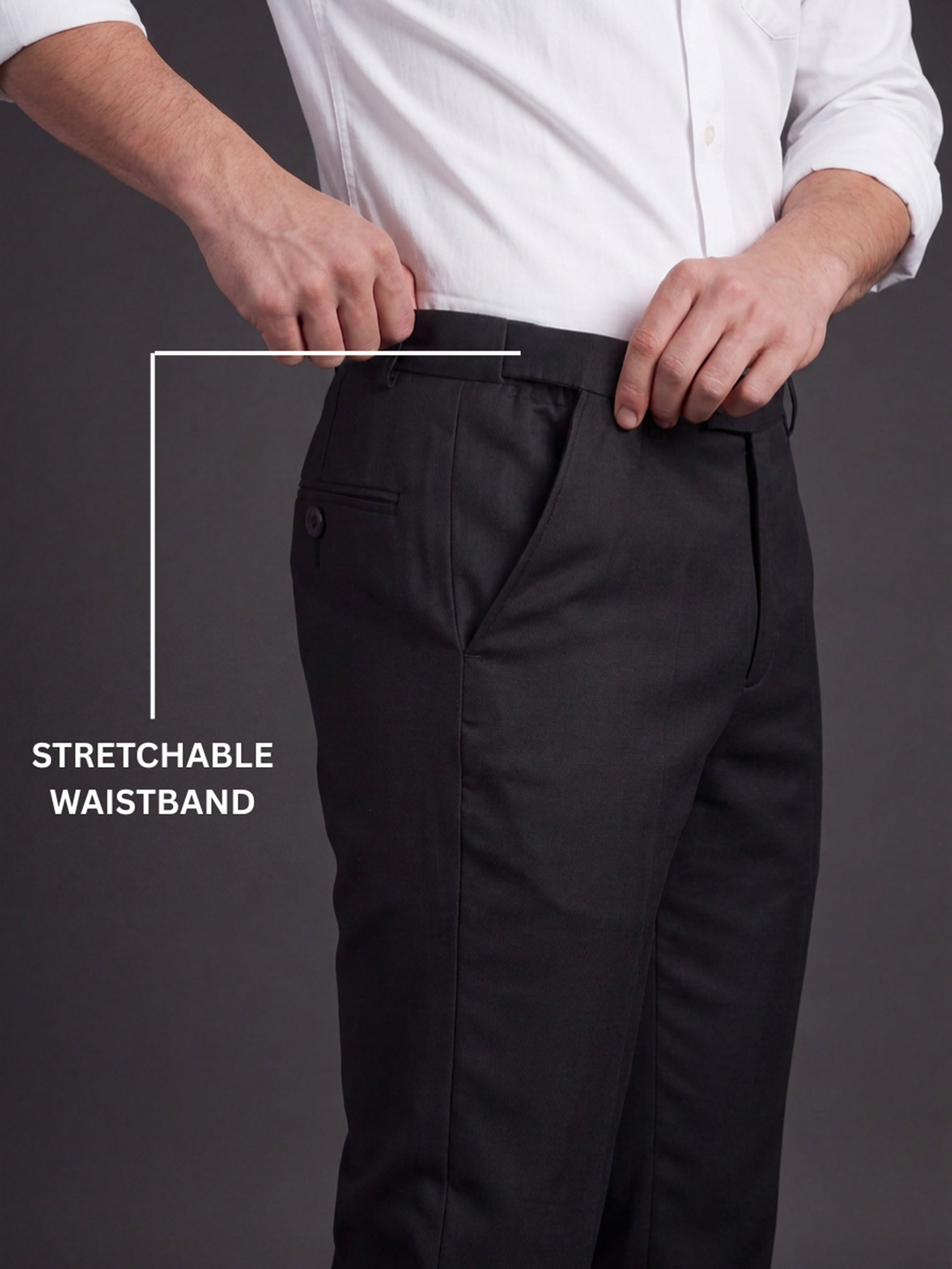 Prima Club Cotton Poly Viscose Stretchable Waistband Black Pants