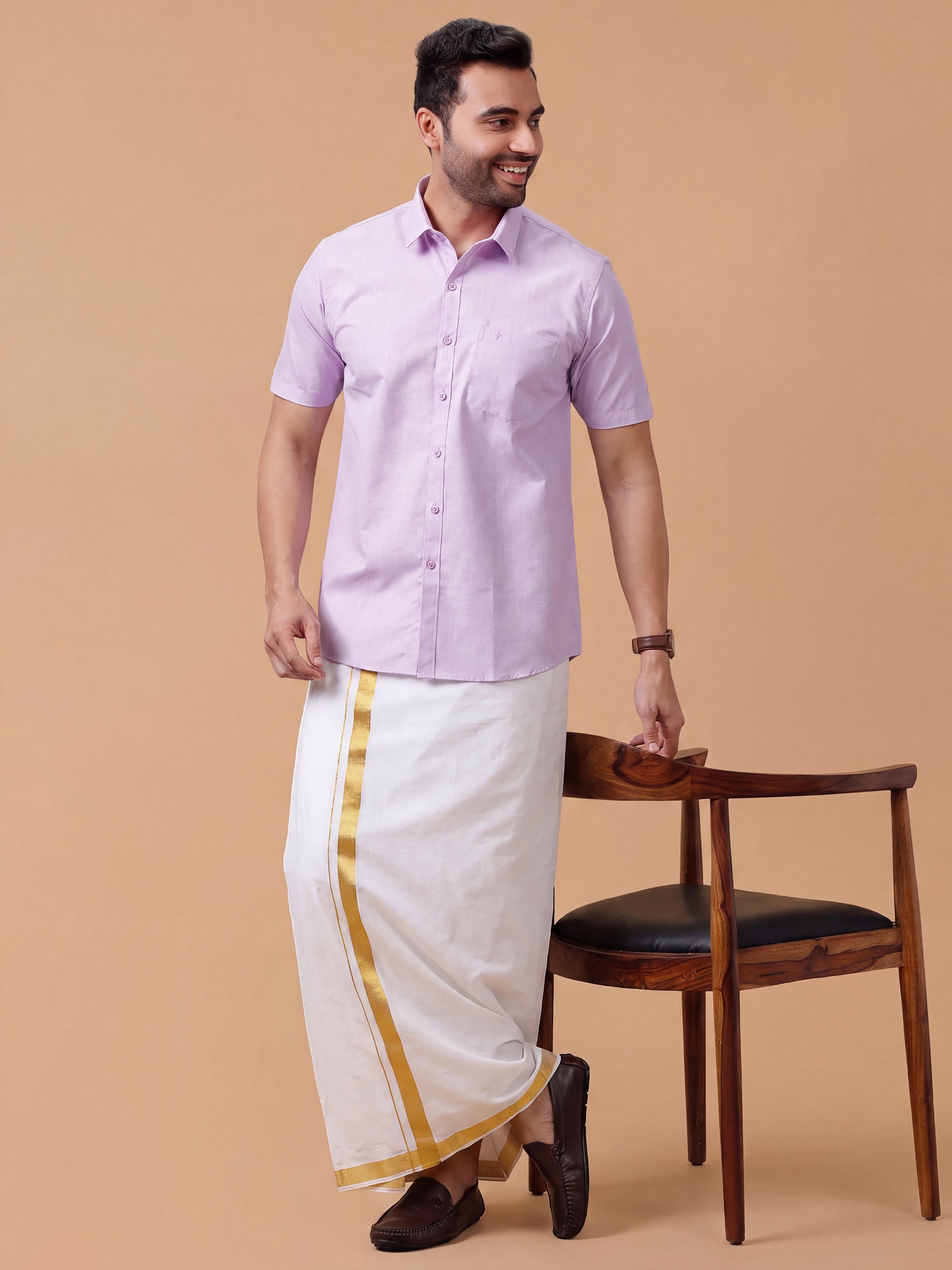 Cotton Rich Violet  Regular Fit Shirt T1 GC17