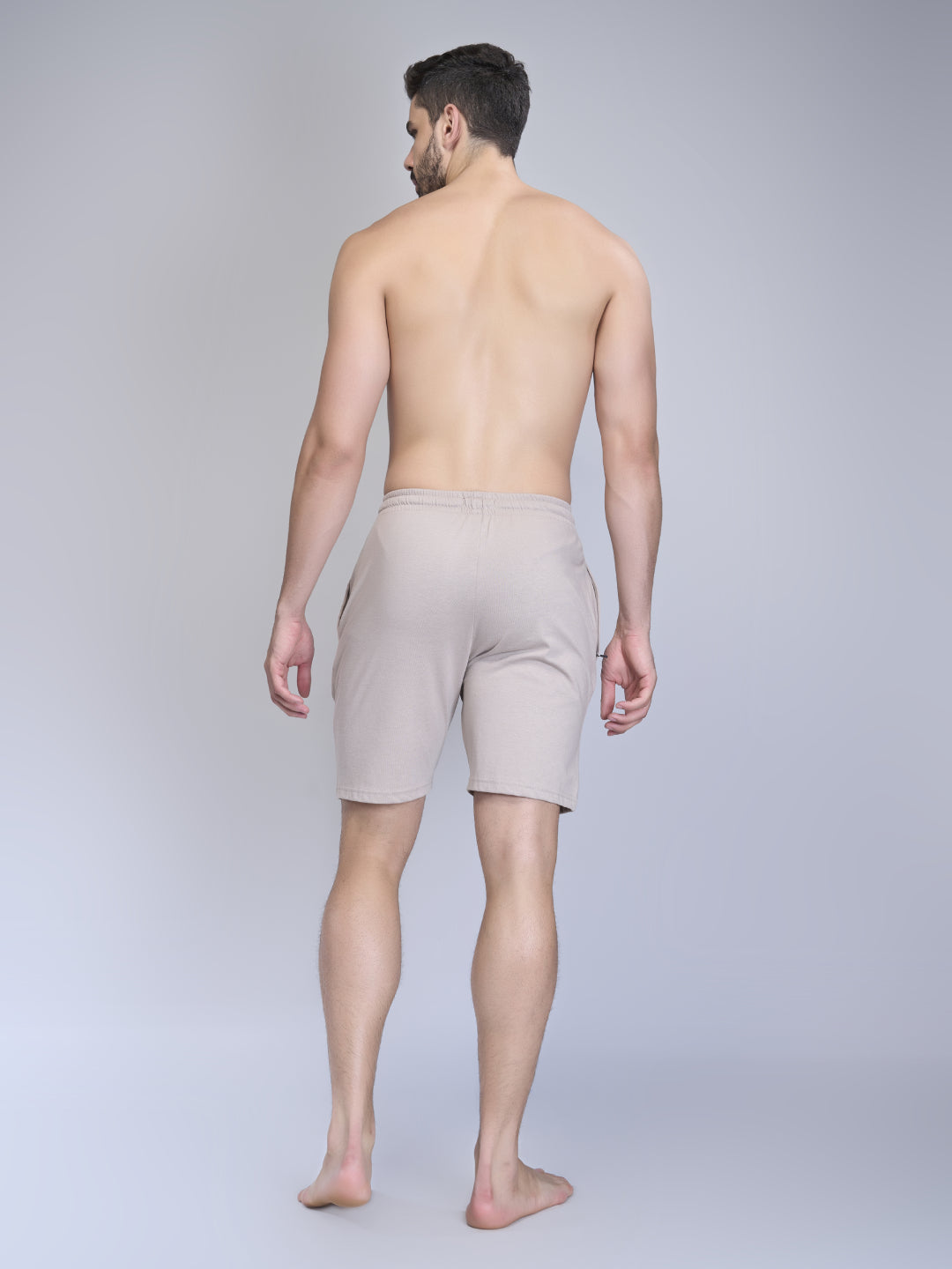 Men Cotton Rich Shorts Beige