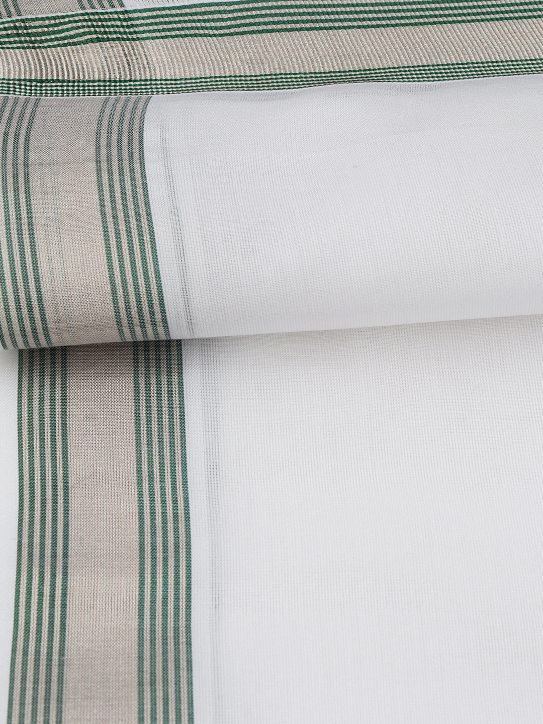 Men Premium Handloom Dhoti Green Fancy Border