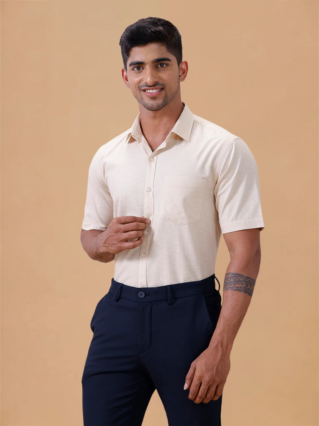 Cotton Rich LT Beige Regular Fit T64 ANT6