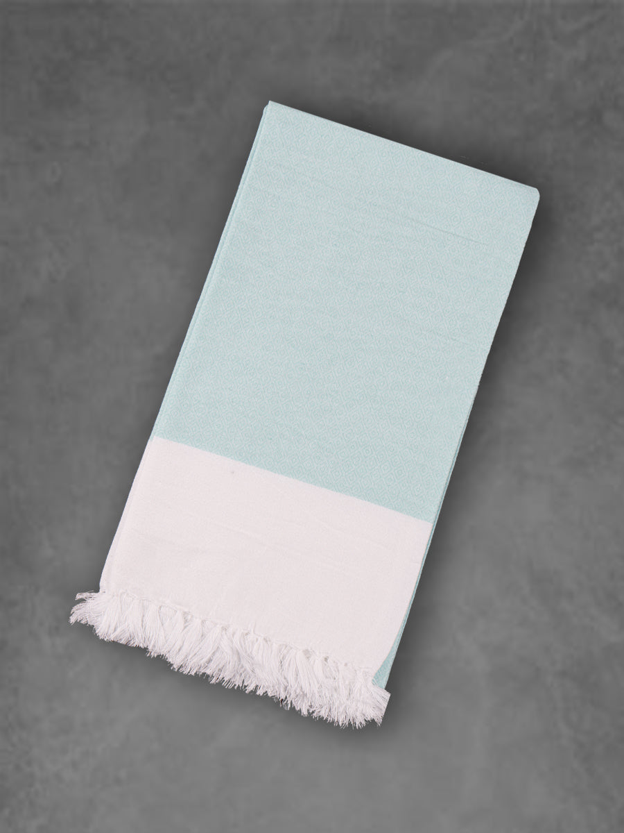 100% Cotton Fast Absorbent Diamond Design Colour Bath Towel 1053 -Aqua Green