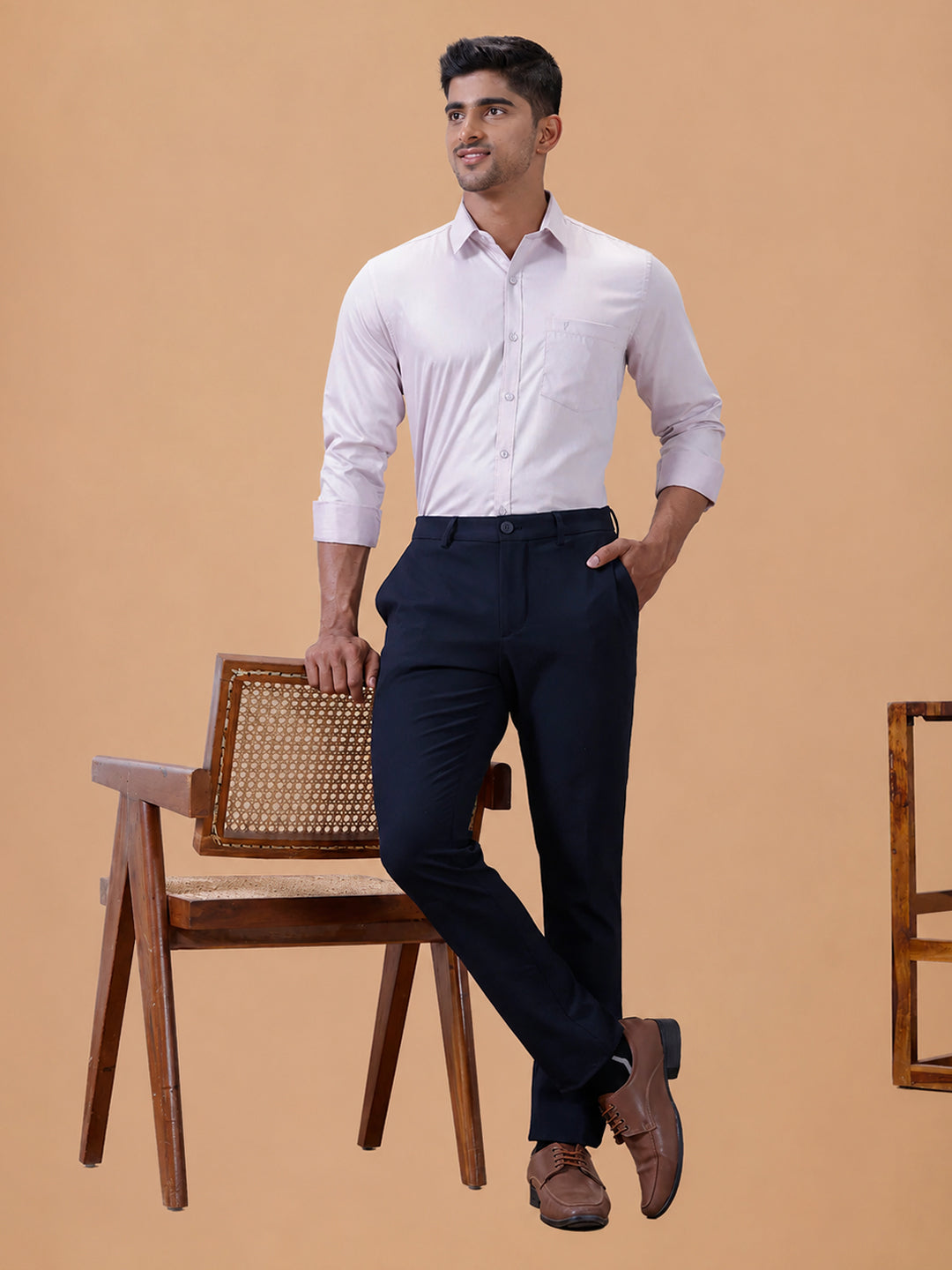 Cotton Rich Light Purple Regular Fit Shirt T61 AKT3