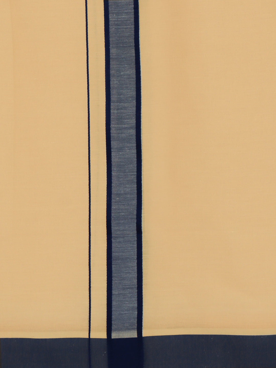 Men 100% Cotton Single Layer Kaavi Dhoti with Assorted Border Ahimsa