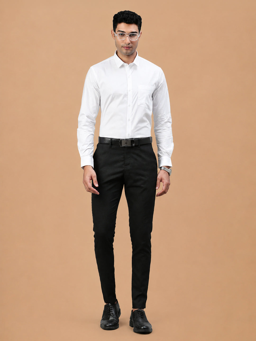 Smooth Weave 100% Cotton White Shirt - Super Faast