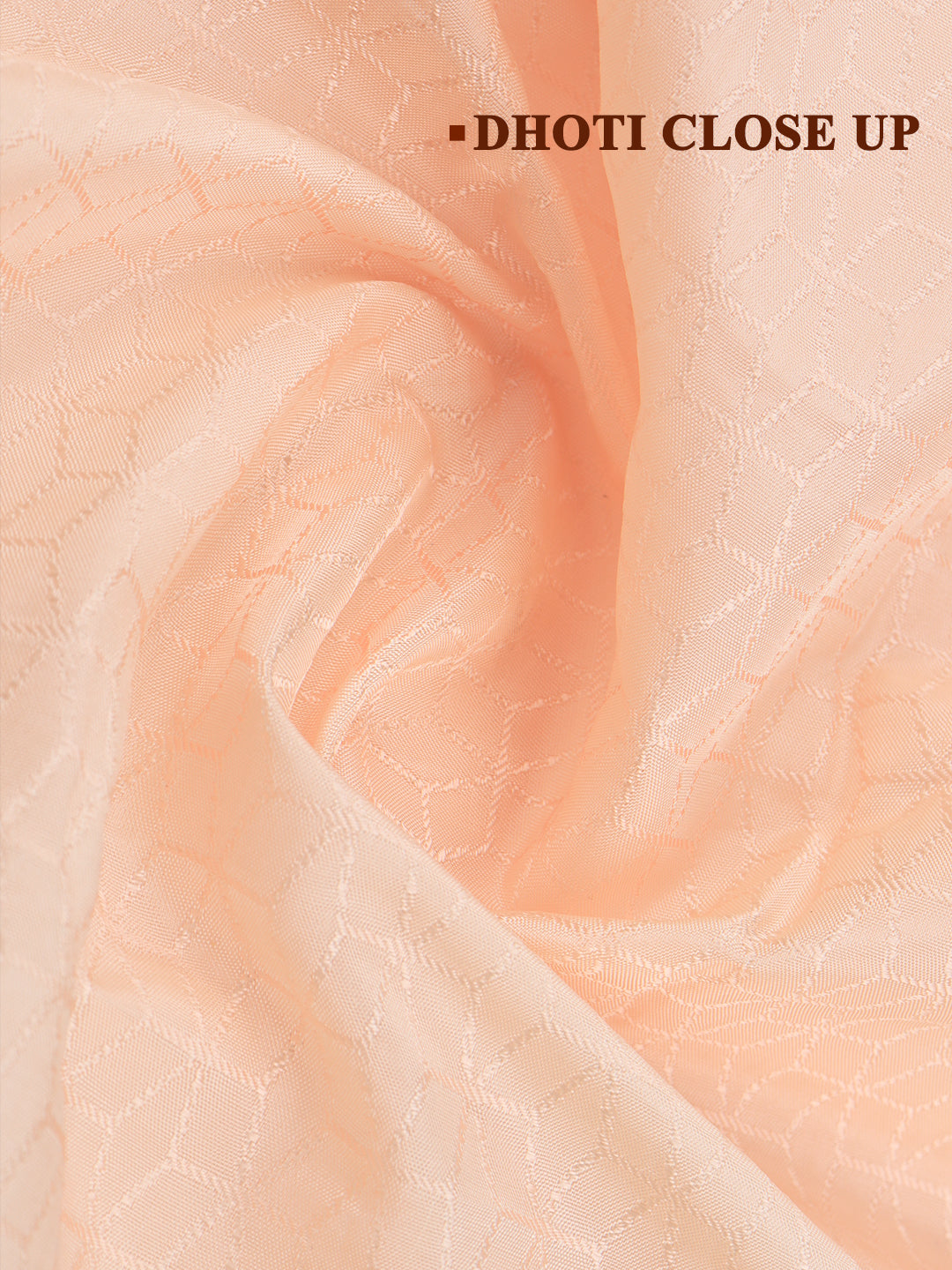 Men Art Silk Wedding Shirting Dhoti & Towel Set Coral Touch Tone TT22