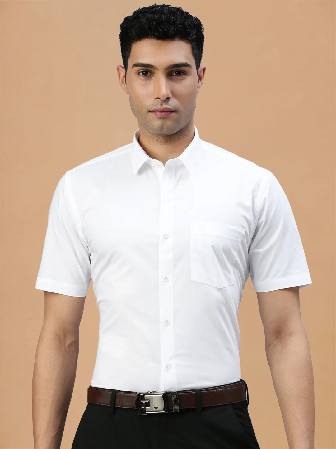 Straight Cut 100% Cotton White Shirt – Award
