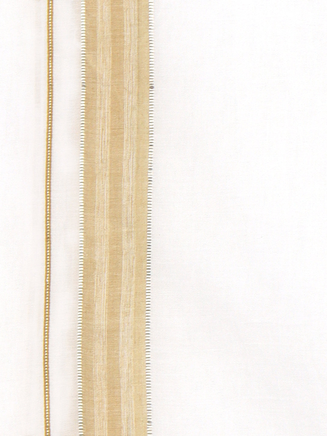 Men 100% Cotton Double Layer White Dhoti with Fancy Jari Border RSF07