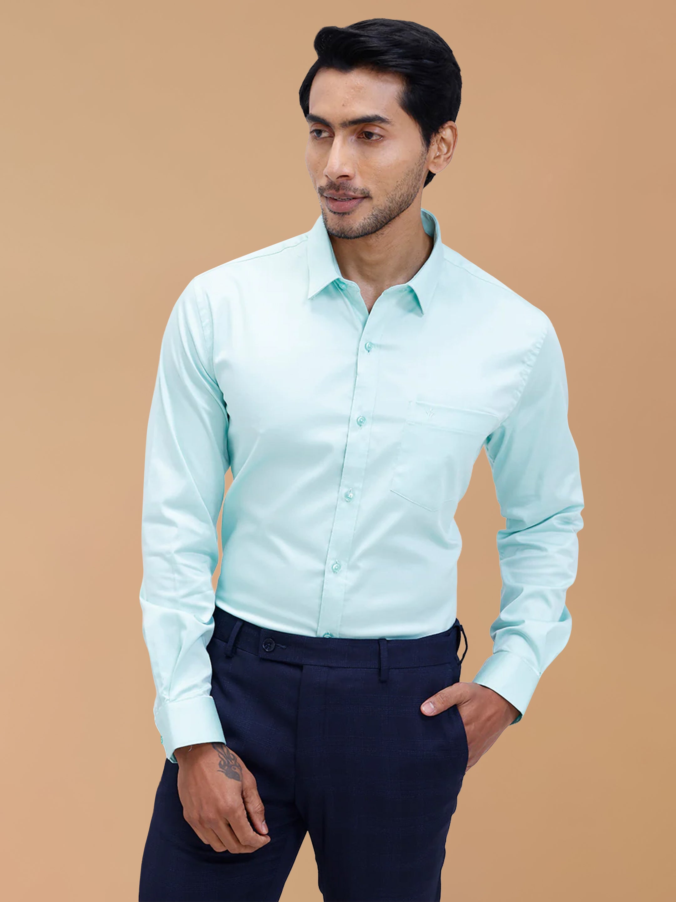 Cotton Rich Snowmint Green Regular Fit Shirt T53 ACT10