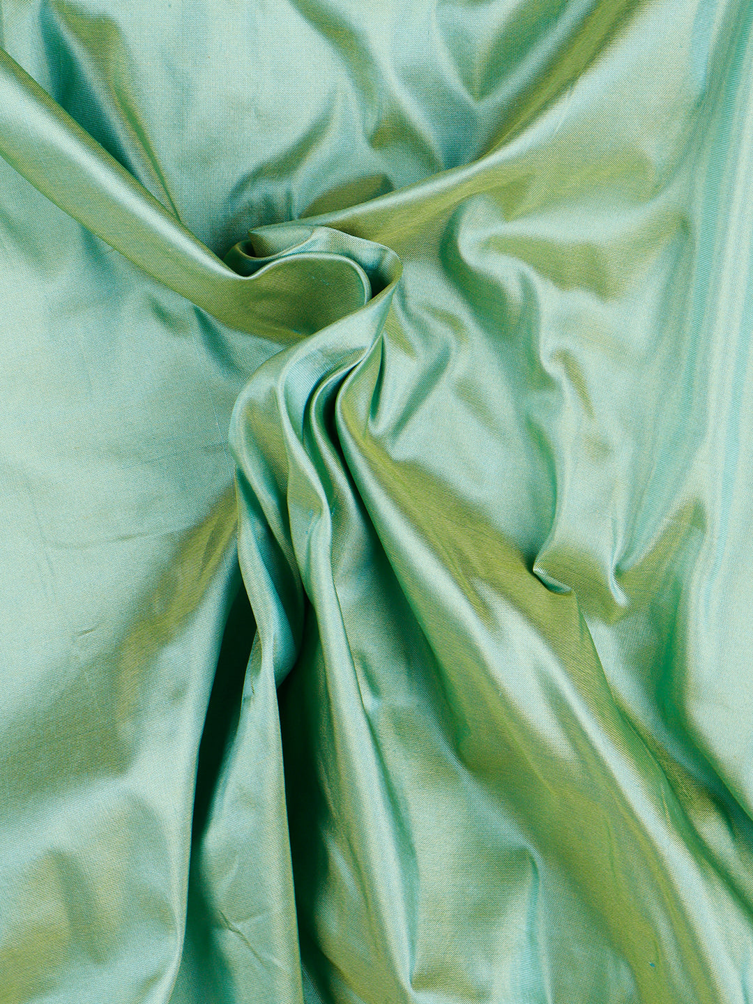Mens Plain Double Shade Green Pure Silk 10 Meter Shirt Fabric-Zoom view
