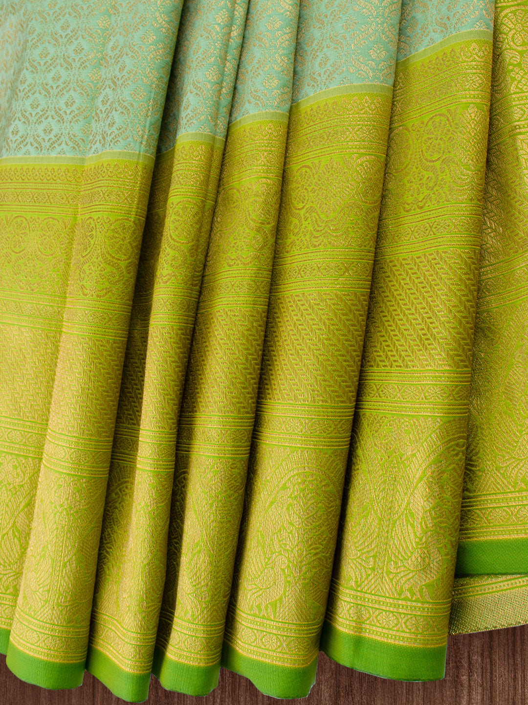 Womens Semi Silk Saree Green SS201