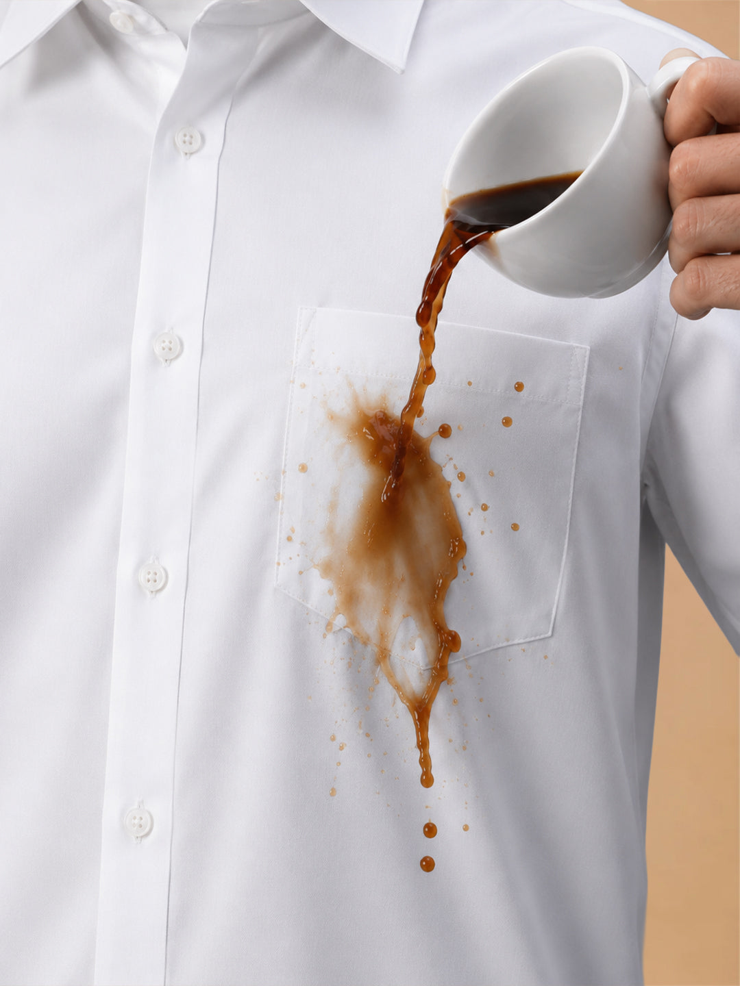 Spill Resistant 100% Cotton White Shirt – Clean White