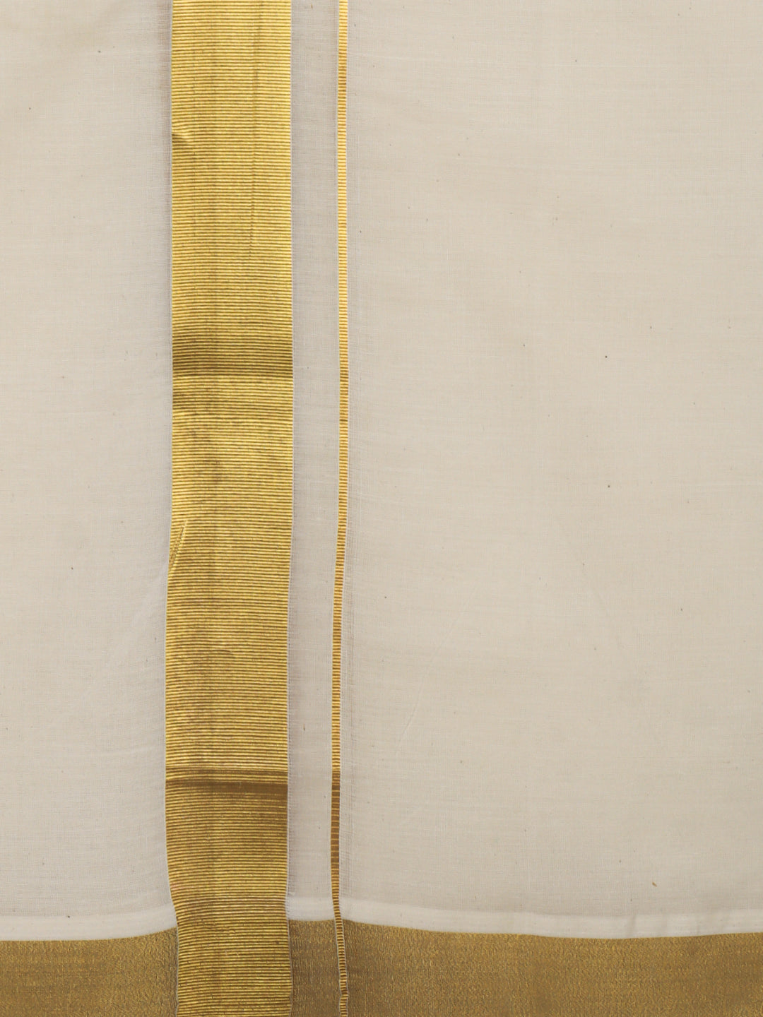 Men Kora Cotton Double Layer Dhoti with Double Side Fancy Jari Border PR17